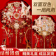 雪束團扇結婚新婚禮物送新娘新人高檔雙面重工成品秀禾扇子花當次日達 鳳影珠鸞【雙面高訂新婚喜扇】 賀卡+高檔禮盒禮袋+扇架