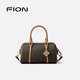 菲安妮（FION）新款包包女包老花波士頓手提包單肩包 生日禮物