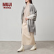 無印良品（MUJI） 羊毛披巾 圍巾圍脖男女 秋冬季 披肩 保暖 灰色格紋/60*200cm