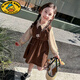 G.DUCKKIDS學(xué)院風(fēng)女童連衣裙春秋2025新款洋氣女寶春裝潮搭兒童裙子春季童裝 咖色 90 cm