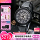 安普里奧·阿瑪尼（Emporio Armani）手表男自動(dòng)機(jī)械表520情人節(jié)禮物送男友黑武士鏤空明星同款腕表 【HOT推薦】黑武士皮帶 AR60008