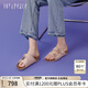 真美詩(shī)（Joy&peace）怦然心動(dòng)夏季新款鳶尾花串珠羊絨面勃肯拖YVT16BT5 粉色 37