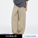 moussy 2025夏季新品休閑簡約彎刀褲闊腿褲牛仔褲女028ISA11-2581 070米色 M