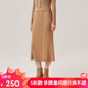 哥弟真的好（GIRDEAR）女裝羊毛針織開衫松緊腰半裙套裝A400657 A200163 卡其-半裙 M (3碼)