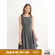 獨(dú)束大碼女裝通勤蝴蝶結(jié)無(wú)袖連衣裙2025夏季新款時(shí)尚顯瘦背心裙 月影灰 XL （尺碼：3）