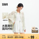 森馬（Semir）長袖襯衫女中長款oversize松弛感2025夏水墨滿印襯衣109325105002