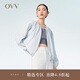OVV2023春夏新款女裝19MM電力紡寬松版型真絲休閑夾克外套 淺藍(lán)（凈色）24 M