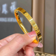 Mercantia金包銀米字手鐲光面時尚LOVE手鐲女素圈鐲子送女友老婆情人節(jié)禮物 卡家手鐲【包金1克】 54mm