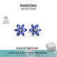潘多拉（PANDORA）閃耀藍(lán)色拼花耳釘花朵樣式高級(jí)簡(jiǎn)約個(gè)性生日禮物送女友