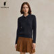 POLOWALK女裝2025秋季新品女式長(cháng)袖針織衫通勤百搭polo領(lǐng)針織衫女 藏青 L /165