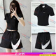 耐克（NIKE）運(yùn)動套裝女裝 2025新款夏季健身訓(xùn)練舒適透氣短袖T恤寬松梭織短褲 DV7885-010+HM8980-010 M