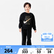 NIKE 3BRAND 耐克男女童衛(wèi)衣+褲子2件套冬季加絨保暖兒童衛(wèi)衣長(zhǎng)褲套裝 正黑色 120 /60 【建議身高110-116cm】