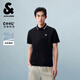 杰克·瓊斯（JACK&JONES）男裝25年涼感POLO衫男士翻領短袖T恤夏季潮流商務休閑高端半袖 E40黑色 常規(guī) XL