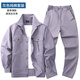 浩贏夏季純棉工作服男套裝薄款電焊工服防燙耐臟工地勞保服單上衣定制 灰色（套裝） 2XL (180) 145-160斤