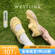 西遇運動瑪麗珍鞋女2025新款夏季魔術(shù)貼休閑厚底芭蕾鞋黃色德訓(xùn)鞋 黃色 37 (235)