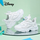 迪士尼（Disney）兒童跑步鞋男女童春秋戶(hù)外小白鞋中大童透氣運動(dòng)鞋 白色  35 