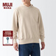 無(wú)印良品（MUJI）  男式 緊密編織毛圈 套頭衛(wèi)衣 連帽衛(wèi)衣 潮流 ABI09A2A 象牙色 L 175/100A
