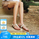 73Hours孫千同款女鞋跳進假日2025夏季新款平底休閑夾趾涼鞋女外穿人字拖 米白 37