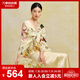 萬事利真絲絲巾禮盒桑蠶絲女長(zhǎng)巾絲綢披肩外搭2025年夏季新款-落英繽紛