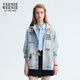 Teenie Weenie小熊女裝外套春季復古街頭時(shí)尚氣質(zhì)潮流休閑感牛仔上衣夾克外穿 淺藍色 S