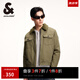 杰克·瓊斯（JACK&JONES）春季休閑仿羊羔毛翻領(lǐng)字母刺繡拉鏈夾克棉服厚外套男裝224457002 E06馬提尼橄欖 XL 185