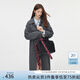 范思藍恩秋季翻領(lǐng)單排扣風衣女款2024新款韓版設(shè)計感撞色中長款通勤外套女 高級灰 S