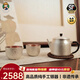 壺爾摩斯茶壺銀壺999足銀便攜小容量純手工茶具家用茶壺 《布紋》一壺兩杯