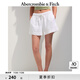 ABERCROMBIE & FITCH女裝25夏季新款清涼夏日舒適亞麻混紡松緊腰休閑短褲KI149-5187 白色 L (165/84A)