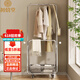 初僖堂可移動(dòng)臥室衣帽架落地轉角ins風(fēng)臟衣簍掛衣架家用簡(jiǎn)易隔夜置衣架 80cm上下桿衣帽架-水晶輪