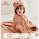 英氏母嬰兒童A類(lèi)超軟珊瑚絨吸水雙扣防掉落帶帽披風(fēng)浴巾 螃蟹 80*125cm