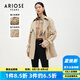 艾諾絲雅詩商場同款春秋新品系帶收腰小個子棉質(zhì)風(fēng)衣外套中長款10822137A 奶茶棕 S