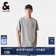 杰克·瓊斯（JACK&JONES）夏季新款男士舒適肌理感字母刺繡短袖T恤男裝224201037 G41淺花灰色 常規(guī) G41淺花灰色 S 170