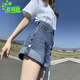 慕瑤雨牛仔短褲女夏季寬松高腰顯瘦闊腿薄款2025年新款網(wǎng)紅a字超短褲潮 主圖款 S 85到95斤