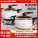 BAMBETEL班貝特德國品牌琺瑯搪瓷微壓湯鍋家用無涂層大容量雙耳燉煮鍋 月光白 2-6人用 7L大容量 26.5cm