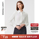 朗姿法式時(shí)尚洋氣內(nèi)搭通勤漂亮長袖polo領(lǐng)襯衣女新款襯衫 本白色2 M