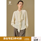 獨束大碼女裝【D+系列】時尚通勤飄帶襯衫微胖mm2024冬季百搭小衫 奶芙米 L (尺碼：2) (尺碼：2)
