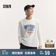森馬長袖T恤男秋季學(xué)院風(fēng)情侶裝復(fù)古印花107624101201