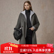 ELAND衣戀毛呢外套女西裝領(lǐng)長(cháng)款大衣冬新款 中灰色(18)M/Grey S 160
