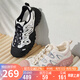 駱駝（CAMEL）丑萌登山鞋女時尚撞色戶外休閑鞋 L24S076620 米/銀/粉 37