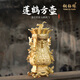 銅鈺緣黃銅蓮鶴方壺?cái)[件國寶復(fù)刻吉金青銅器工藝品河南特色文化禮品 高16.5*長7.5*寬7.5cm