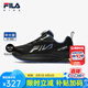FILA 斐樂童鞋兒童跑步鞋冬季新款男女大童旋鈕BOA運動鞋 黑/銀器灰-BS 39碼 內(nèi)長24.5cm
