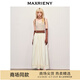 MAXRIENY【異域·摩洛哥-商場同款】復(fù)古文藝釘珠提花傘擺連衣裙 卡其 M 02/36
