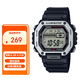 卡西歐（CASIO）手表男復(fù)古小方塊數(shù)字防水運(yùn)動(dòng)學(xué)生男女電子石英表MWD-110H-1A