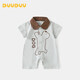 DUUDUU嬰兒短袖連體衣夏裝外出服新生兒卡通爬服寶寶哈衣 簡(jiǎn)筆畫  90cm 