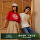 GANT【100%棉】GANT甘特春季情侶款復古百搭親膚印花休閑純色短袖T恤 646龍紅色 M
