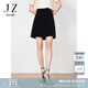 玖姿·安娜蔻A字半身裙女裝夏款通勤OL風(fēng)小個子顯瘦裙子 素黑 M