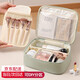 畫(huà)極（HUAJI）化妝包女便攜手提收納包旅行洗漱包化妝品多功能大容量防水收納包 抹茶綠-升級加大號