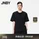 JNBY/江南布衣夏季女裝T恤純棉寬松滿(mǎn)印兔子女短袖通勤5O4113780 011/炭黑 S