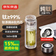 京東京造【純鈦茶隔】雙層玻璃杯男家用商務(wù)辦公泡茶過濾車載水杯360ml
