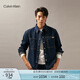 Calvin KleinJeans春秋男士ck經(jīng)典潮流復(fù)古方形貼袋純棉寬松牛仔襯衫J327310